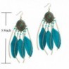 Gold Tone Teardrop Earrings Feather Jewelry in Women's Drop & Dangle Earrings