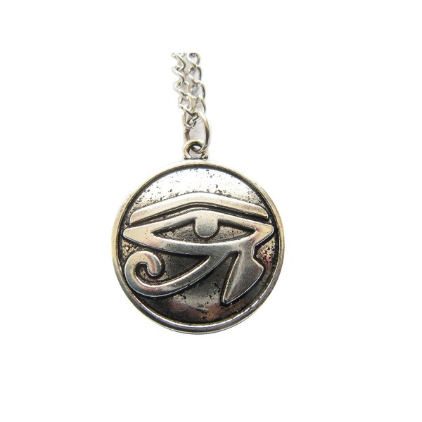 Ancient Silver Egyptian Necklace- Eye of Horus- Egyptian Jewelry- Hieroglyph Charm Pendant - CY128FM9R1J