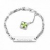 Stainless Steel Real Irish Four (4) Leaf Clover "Good Luck to You" Bracelet - CZ11OVBIZET