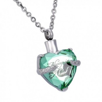 VALYRIA Crystal Cremation Jewelry Necklace - Green - CN12NE25OCV