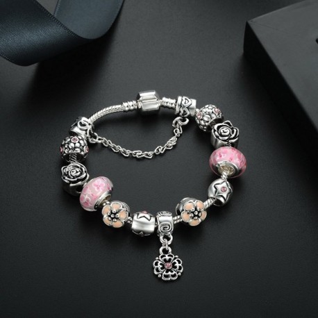 Charm Bangle Bracelet Silver Plated with Colorful Cubic Zirconia for ...