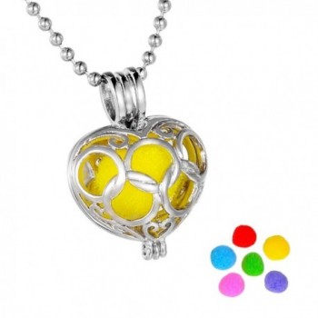 HooAMI Five Circles Heart Aromatherapy Essential Oil Diffuser Necklace Pendant Magical Box Locket Jewelry - C512MQY6C51