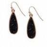 Humble Chic Simulated Druzy Drop Dangles - Sparkly Long Teardrop Dangly Earrings - Black - CM182EL3AQL