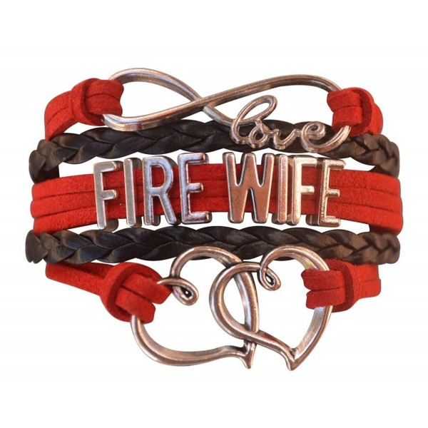 Firefighters Wife Gift- Fire Wife Bracelet- Proud Firefighters Wife Charm Bracelet - Makes Perfect Wife Gifts - CX12M1E8CPT