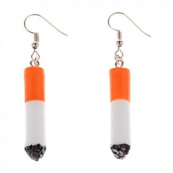 SUNSCSC Unique Drop Dangle Earring Simulated Cigarette Butt Long Tassel Earrings - CT186E4GQ0A