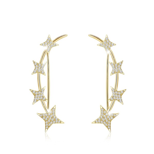 Mevecco Crawler Climber Earrings Jewelry Star Gold - Gold - CW185SE9QY9