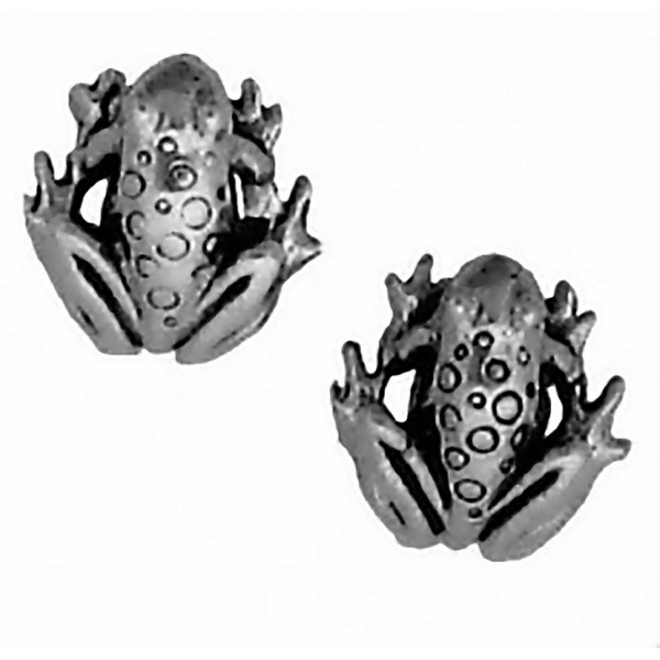 Corinna-Maria 925 Sterling Silver Frog Earrings Studs Tiny Mini Stainless Steel Posts and Backs - CK115W6SOZR