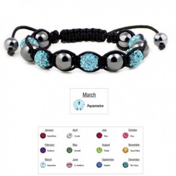 Accents Kingdom Magnetic Shamballa SimulatedAquamarine in Women's Strand Bracelets