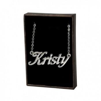 Name Necklace "Kristy" - 18K White Gold Plated - CP11LEFWKT1