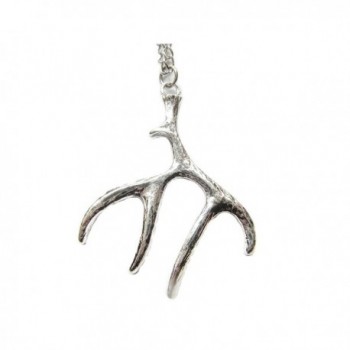 Ancient Silver Antler Necklace- Hunting Necklace- Hunting Jewelry- Hunter Necklace- Deer Necklace - C9128YO569Z