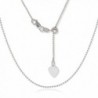 Sterling Silver Italian 16-22" Adjustable Beaded Bolo Chain with Heart - C211YQXJH1R