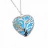 Forest Heart Glowing Necklace Silver Plated Jewelry-Glow Color:Royal Blue 18 Inches - Blue - CF127UKX7OF