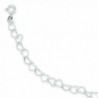Sterling Silver 7inch Polished Fancy Heart Link Bracelet - C41157354R1