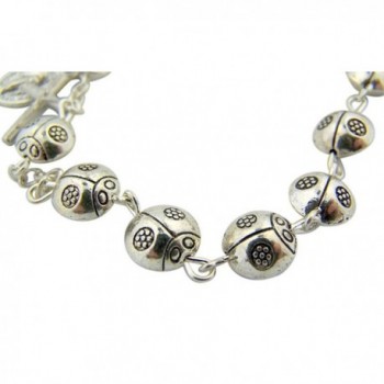 Silver Virgin Ladybug Prayer Bracelet