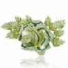 EVER FAITH Austrian Crystal 5.9 Inch Rose Flower Brooch Gold-Tone Green - C411BGDL9ZH