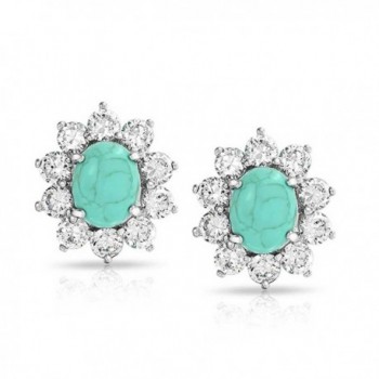 Bling Jewelry Simulated Turquoise Birthstone in Women's Stud Earrings