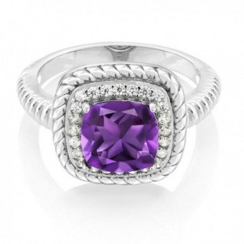 Cushion Amethyst Sterling Engagement Available