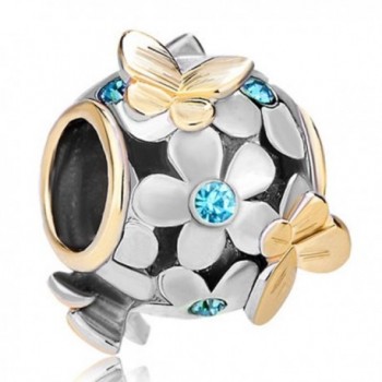 JewelryHouse Butterfly Imitation Birthday Crystal Flower Bead Charms for Bracelet - CH187UA37OA