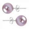 Freshwater Cultured Pearl Earrings Stud AAAA 6-10mm Lavender Cultured Pearls Earring 14K White Gold Posts - C512F70B6C5