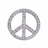 Alilang Purple Blue Clear Crystal Rhinestone Hippie Peace Sign Brooch Pin - Silver - CC113AH6DPR