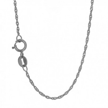 JewelStop 10k Solid White Gold 0.8 mm Singapore Chain Necklace- Spring Ring Clasp - 18" - CT11XVRA8T3