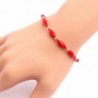 GEM-inside Bracelets Column Hematite Jade Agate Glass Beads Adjustable Handmade 7.5 Inches - Red Coral 02 - CW129A3AD0J