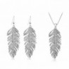 Dlakela Crystal Feather Necklace Earrings