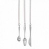 MJARTORIA Silver Color Spoon Fork Knife Pendant BFF Best Friends Forever Friendship Necklace Set of 3 - CB126GPCUPR