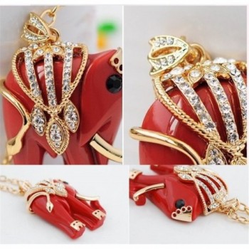 Comming Crystal Elephant Pendant Necklace