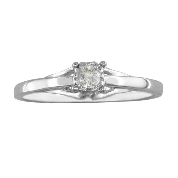 Sterling Silver Classic Diamond Promise Ring - CI12KKIRJY3