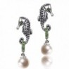 Sterling Seahorse Earrings Swarovski Crystals