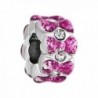 Love Bling Bling Birthstones Clear White Crystal Pink Bowknot Spacer Bead Fits Pandora Charms Bracelet - C011TC1H97R