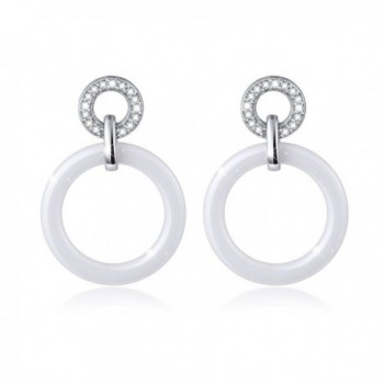 Charm Ceramics S925 Sterling Silver Stud Hoop Drop Dangle Earrings for Women - CT187DE2MUZ