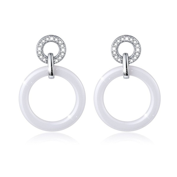 Charm Ceramics S925 Sterling Silver Stud Hoop Drop Dangle Earrings for Women - CT187DE2MUZ