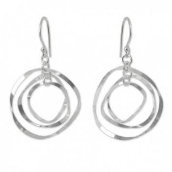 NOVICA .925 Sterling Silver Circular Dangle Earrings- 'Twirling' - CH11G3W0N03