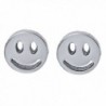 Eye Catching Stainless Steel Smiley Face Stud Earrings - C3125SIKELF