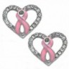 Support Breast Cancer Awareness Pink Ribbon Boxing Glove Heart Earrings - CQ189O2NY7C