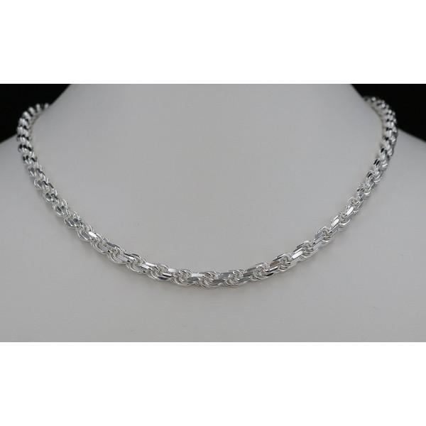 Real Solid 925 Sterling Silver Diamond Cut Rope Chain 2.0mm 16