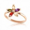 FAIRY COUPLE Mother's Day Gifts Bling Accent Flower Ring Plated with Alloy R317 - CY11DPA8I5H