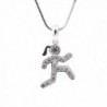 Spinningdaisy Crystal Runner Figure Necklace