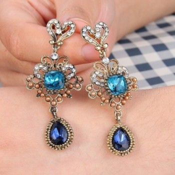 BriLove Inspired Chandelier Earrings Antique Gold Tone in Women's Drop & Dangle Earrings