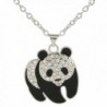 EVER FAITH Silver-Tone Squabby Panda Pendant Necklace Clear Austrian Crystal - CB11C4RUL8P