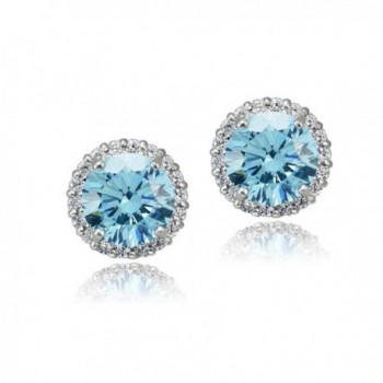 Platinum Flashed Silver Zirconia Earrings - bermuda-blue - CH12DUCFGTB