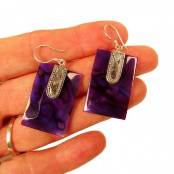 Sterling Rectangle Bali Bay Trading in Women's Drop & Dangle Earrings