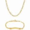 Stainless Necklace Matching ID Bracelet - Gold - C8184D3SRA9