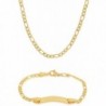 Stainless Necklace Matching ID Bracelet - Gold - C8184D3SRA9