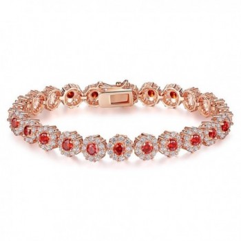 AAA Cubic Zirconia Stones Rose Gold Plated Tennis Bracelets Diamond Bangle Jewelry for Women Christmas - CI186XTSRQA