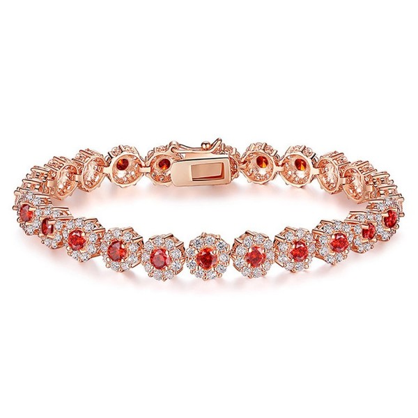 AAA Cubic Zirconia Stones Rose Gold Plated Tennis Bracelets Diamond Bangle Jewelry for Women Christmas - CI186XTSRQA