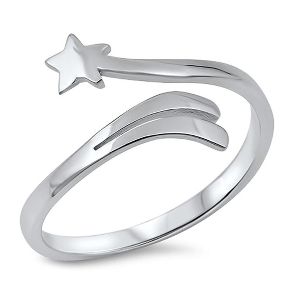 Open Shooting Star Cute Wholesale Ring New .925 Sterling Silver Band Sizes 4-10 - CF12MX1J2PJ