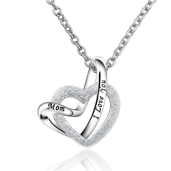 DemiJewelry Mothers Day Mom Pendant Sterling Silver A Lifetime Loving You Interlocking Necklace 18inch Chain - CE17Z3OLS84